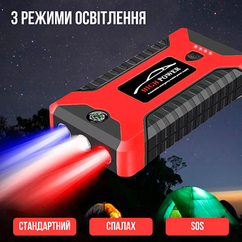 Пуско-зарядний Power Bank з компресором